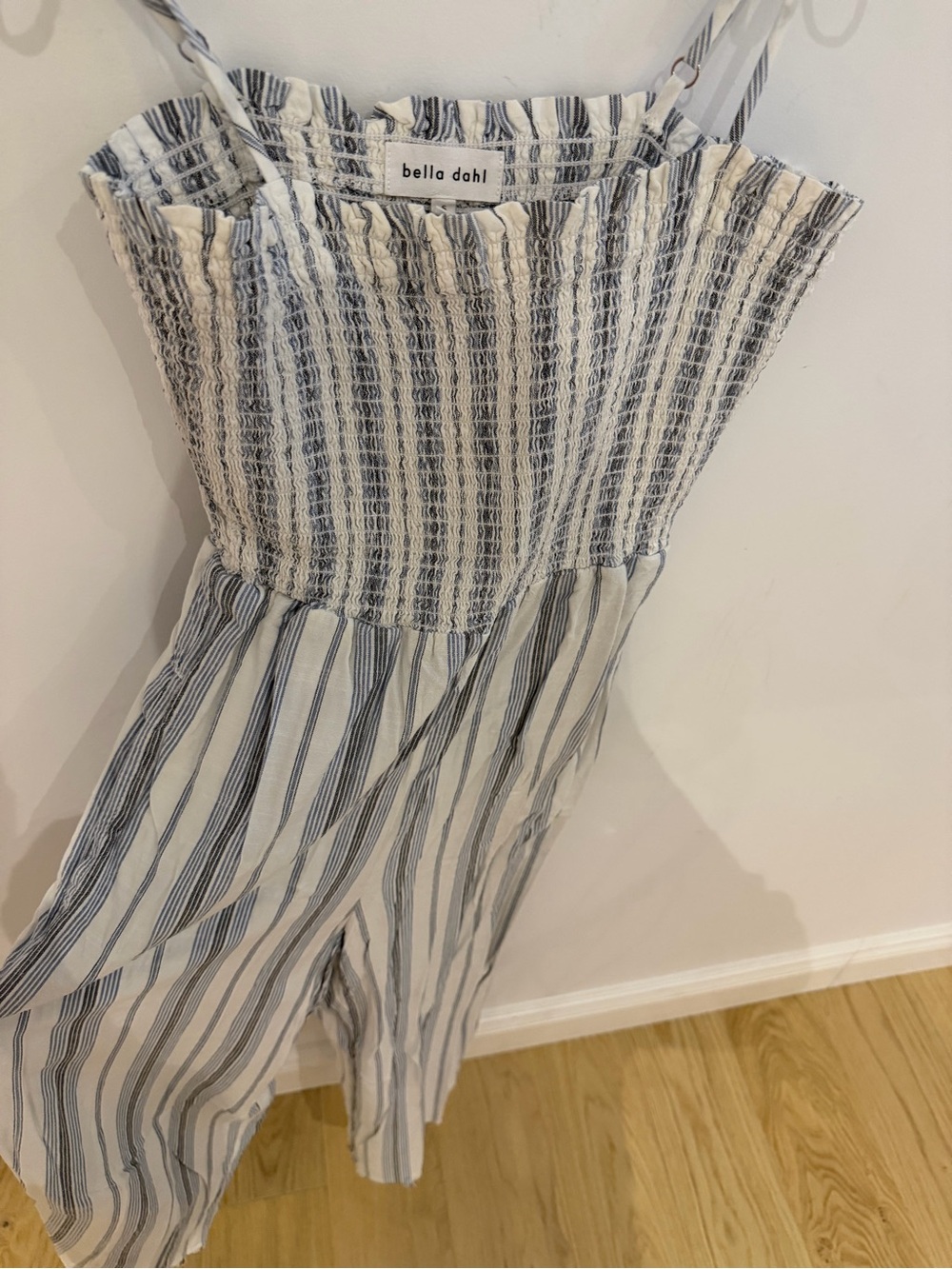 Bella Dahl Women's Smocked Crop Wide Leg Jumpsuit - size small